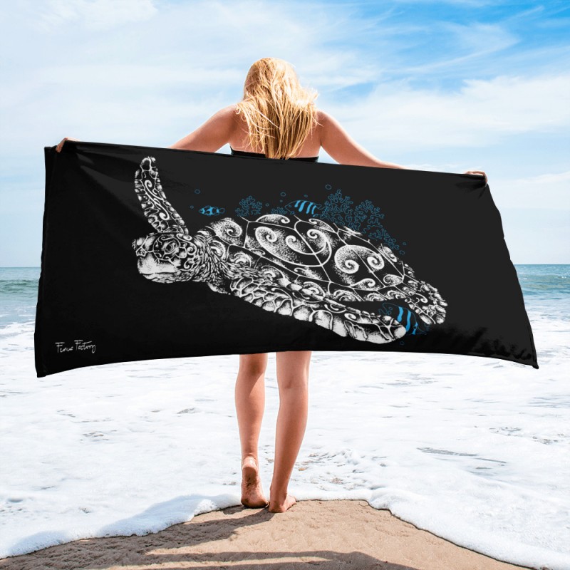 Serviette Noire Tortue