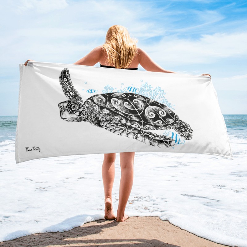 Serviette blanche Tortue