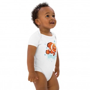 Baby organic cotton bodysuit Clownfish