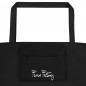 Large tote bag with black whale shark pocket