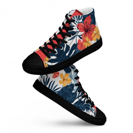 Tropical women's high-top canvas sneakers