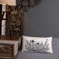 Black & white coral cushion