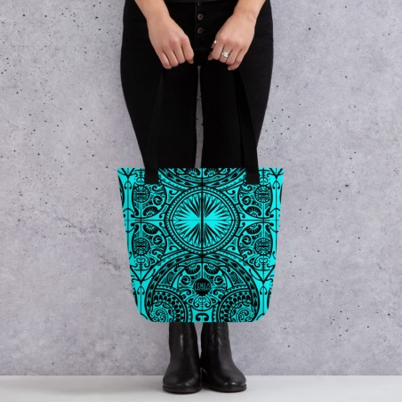 Tote bag turquoise tribal