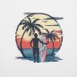 Weißes Unisex-T-Shirt „Sunset Beach“