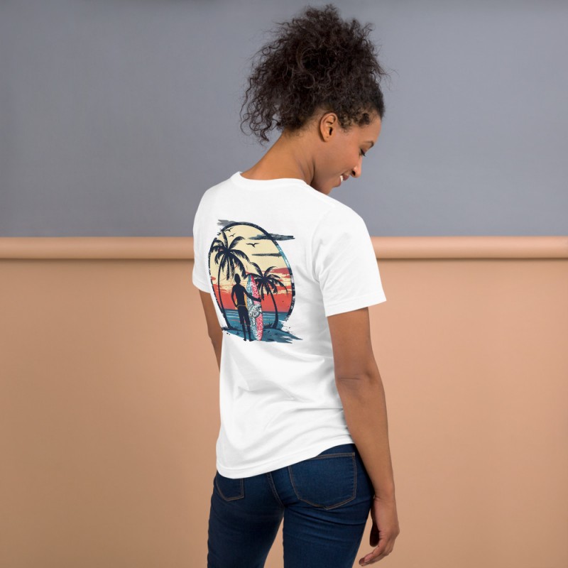 Sunset Beach unisex white t-shirt