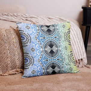 Tribal colours cushion