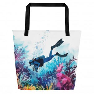 Diver tote bag with pocket