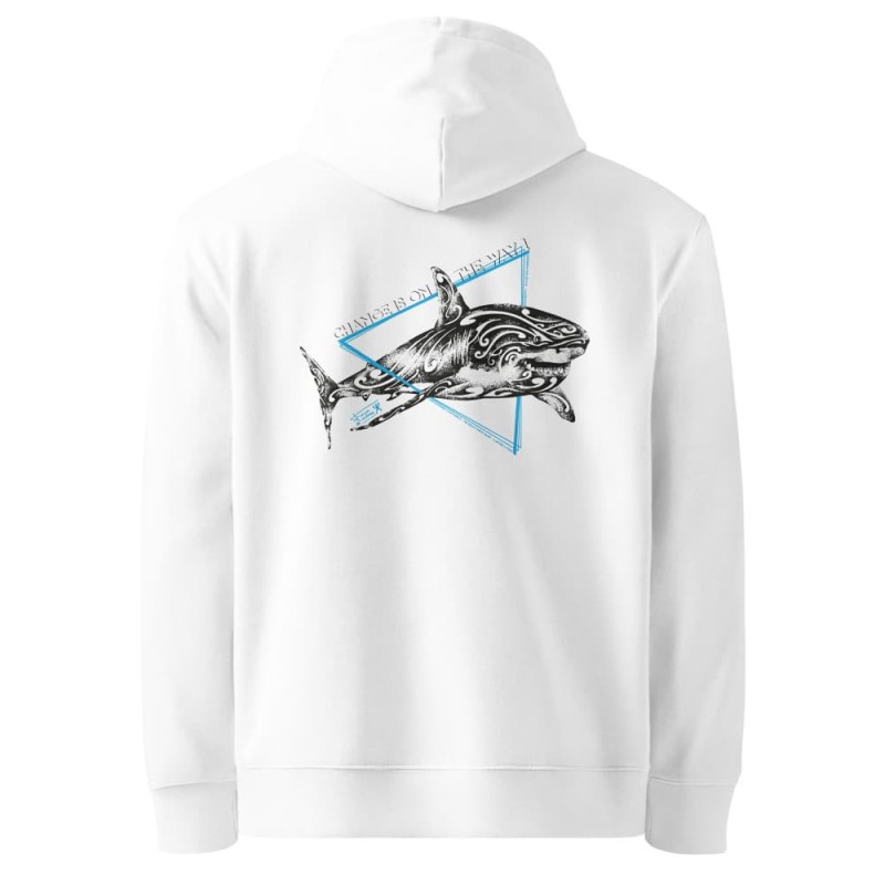 Organic white shark sweatshirt v2