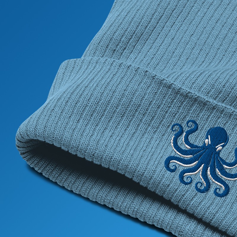 Bio-Rippstrickmütze Oktopus