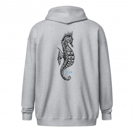 Unisex zip jacket with seahorse hood