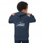 Sudadera orgánica con capucha para niños Shark white