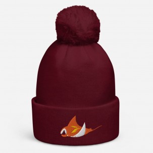 Gorro con pompón de manta raya