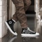 Men's black octopus canvas high-top trainers